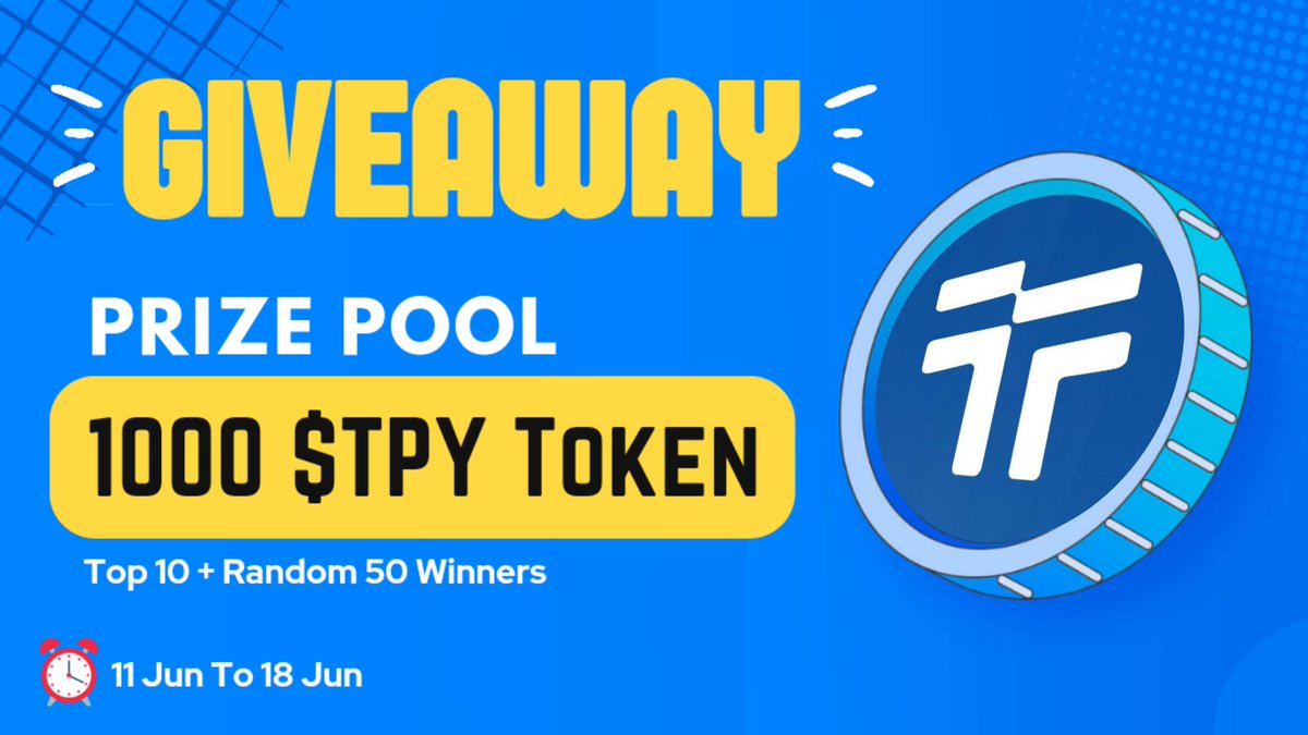 OEG DAO (@daooeg) on Twitter photo 😍😍 New Campaign Event #Airdrop
🏆Prize Pool ---- 1000 $TPY Token (Already Listed) 🥳
To Enter👇
✅Follow @Daooeg & <a href="/Thrupennydefi/">Thrupenny Protocol</a>
✅Like❤️,RT & Tag 3 Friend
✅FINISH Gleam : gleam.io/OFyzr/tpy-camp…
⏰18th June
#Airdrops #Giveaway #Crypto #ReferAndEarn #Defi #Token #USDT 😍😍 New Campaign Event #Airdrop
🏆Prize Pool ---- 1000 $TPY Token (Already Listed) 🥳
To Enter👇
✅Follow @Daooeg & <a href="/Thrupennydefi/">Thrupenny Protocol</a>
✅Like❤️,RT & Tag 3 Friend
✅FINISH Gleam : gleam.io/OFyzr/tpy-camp…
⏰18th June
#Airdrops #Giveaway #Crypto #ReferAndEarn #Defi #Token #USDT