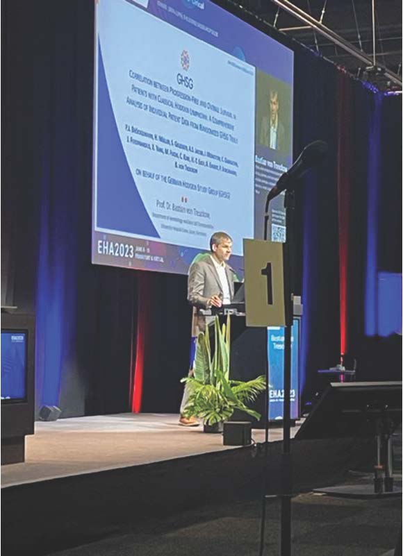 B_von_Tresckow's tweet photo. Pleased and honored to present our PFS to OS correlation analysis in Hodgkin Lymphoma at #EHA2023 on behalf of the #GHSG with Horst Müller and @BroeckelmannPJ!
PFS can predict OS in first line treatment of classical Hodgkin Lymphoma supporting PFS as endpoint in clinical trials! https://t.co/H1YiBDVvsN
