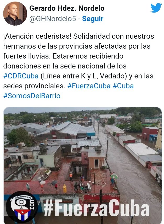 @Ucimed_Cuba convoca a aportar donaciones solidarias a las familias afectadas en las provincias orientales, dado a las fuertes lluvias que han provocado inundaciones y cuantiosas pérdidas. #FuerzasCuba #PuebloUniformado #MiUniversidadEsMiPaís