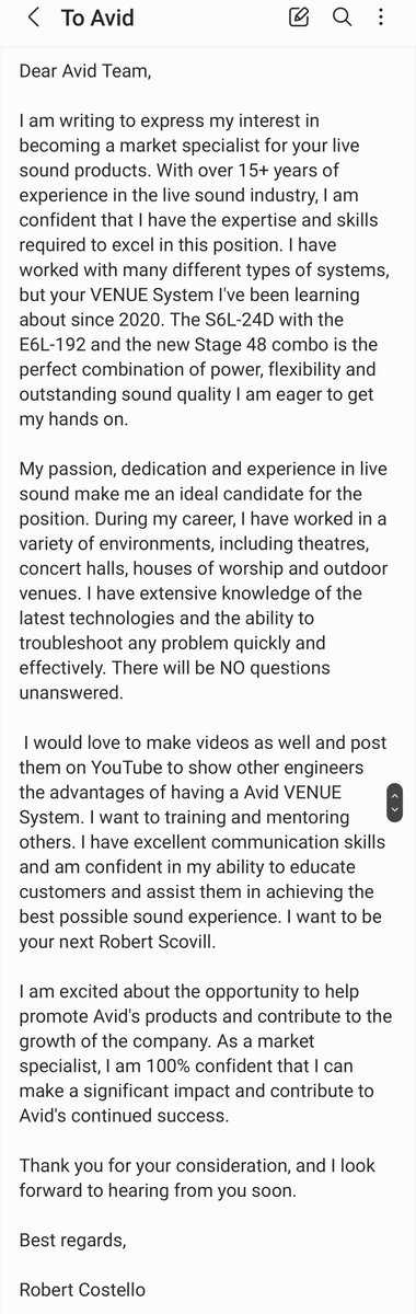 @Avid @AvidLiveSound 
Hope this letter gets to you  🙏🏼 
#avid #avidvenue #Twitter #music #audioengineer