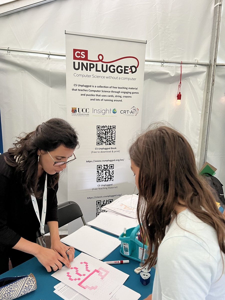 ChrysNgwa's tweet photo. #CSUnplugged still going very strong at @insight_centre tent located on #DiscoveryWay at #WeAreCork #CarnivalofScience. @SEFSUCC @UCCResearch @crt_ai @UCCCS https://t.co/CCxnQGxzR1