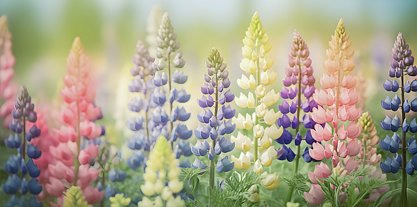 New artwork for sale! - 'Spring, summer multicolour lupin flowers on pastel soft backgrou' - fineartamerica.com/featured/1-spr… @fineartamerica