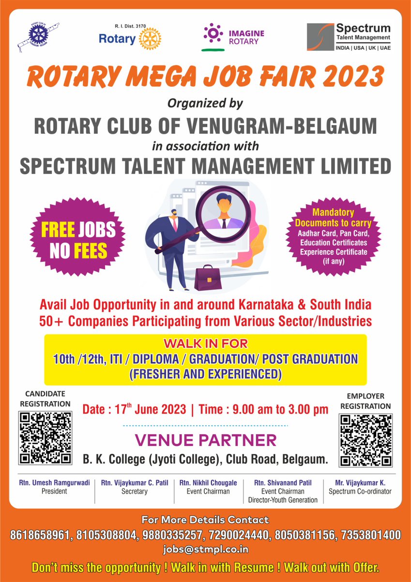 allaboutbelgaum's tweet photo. Employer Registration Form: https://t.co/WF0vQaVvlF 

The Job Drive is open for all No Registration &amp; Placement Fees.

Call for More Information: 8618658961 / 8105308804 / 7290024440 /8050381156 /9880335257 https://t.co/21qgM58f2s