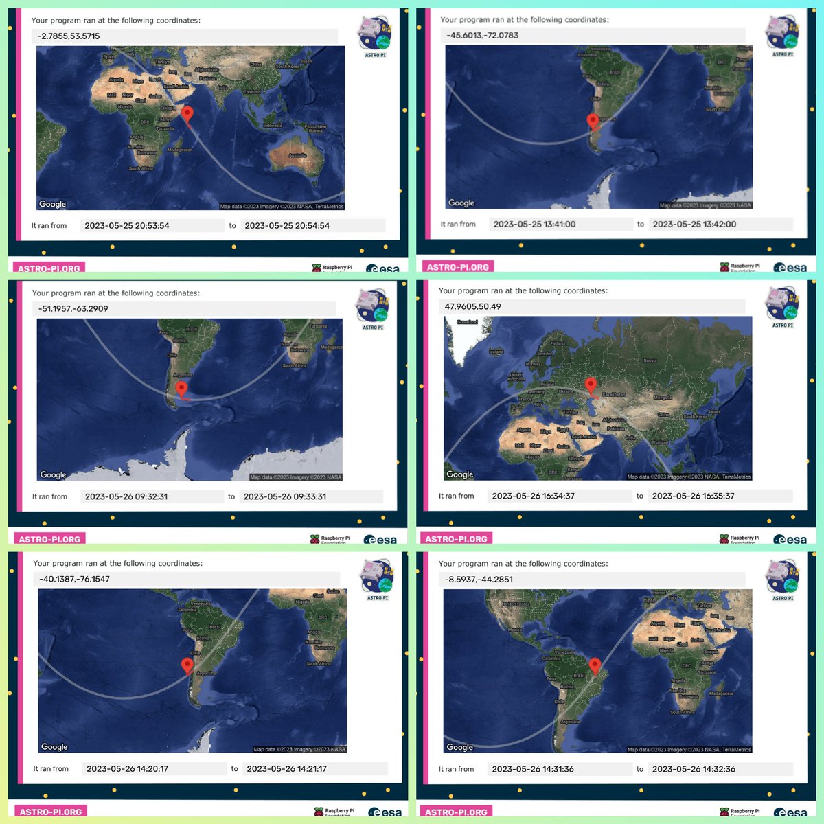 IPapadopetraki's tweet image. 6 teams of ST class of 8th P.S. Kifissia, participated in the #AstroPi #MissionZero project 🎯 Their programs in Python, ran in space for up to 30 seconds, recording the exact position of the ISS #InternationalSpaceStation 🛰, 
Thank you @ESA__Education🙏
@Astro_Pi @Raspberry_Pi