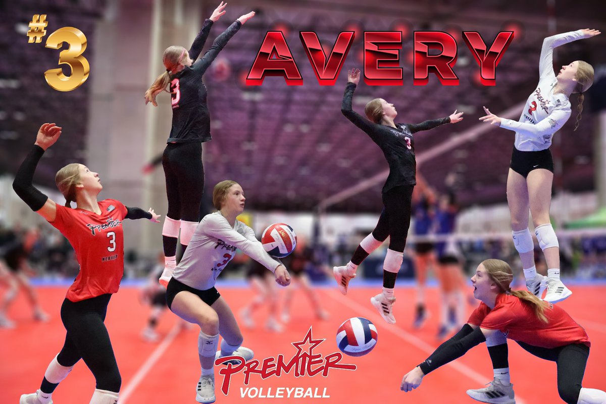 13GoldPremierVB's tweet photo. Itβs officially the WEEK OF NATIONALS! Continuing the countdown with our girl #3οΈβ£ Avery! ππ» ππ #gjnc2023 #13Open #gopremiervb @Premier_VB #beRELENTLESS https://t.co/bem7SOWDYT