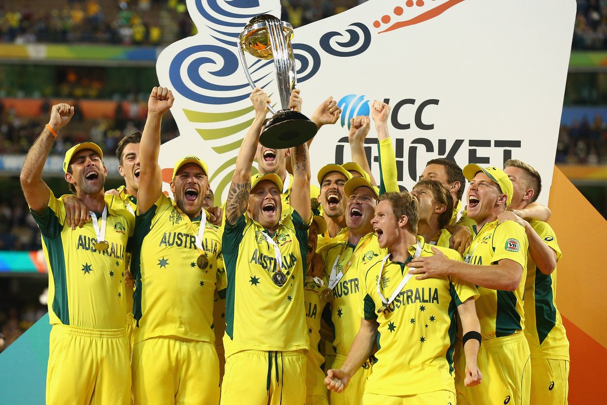 ICC's tweet photo. Cricket World Cup ✅
T20 World Cup ✅
Champions Trophy ✅
World Test Championship ✅

The all-conquering Australia have now won every ICC Men's Trophy 🏆 https://t.co/YyzL8NSvTF