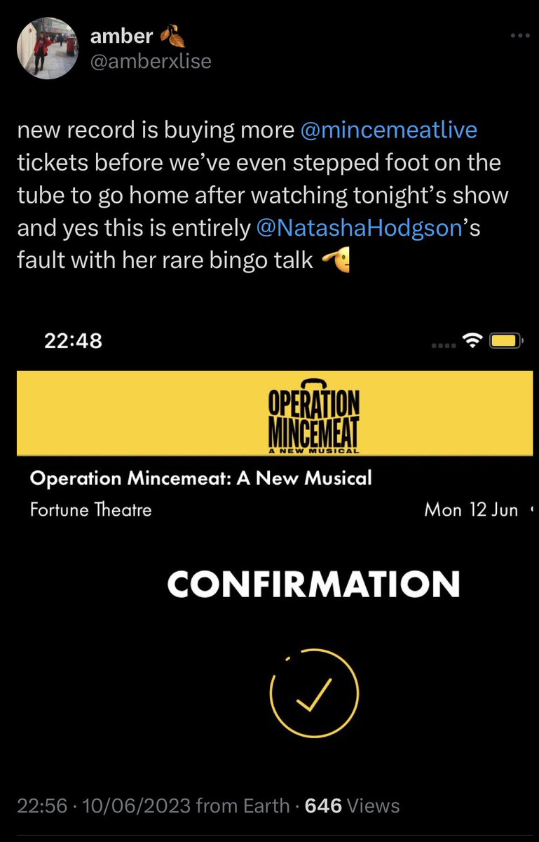 OpMinceMeme's tweet photo. How cool is this?

I literally couldn’t fit all the people who’ve bought tickets for the show on Monday purely to see and support the understudies into one tweet. 

The #mincefluencer fandom is unstoppable https://t.co/37cLOI9Ziw