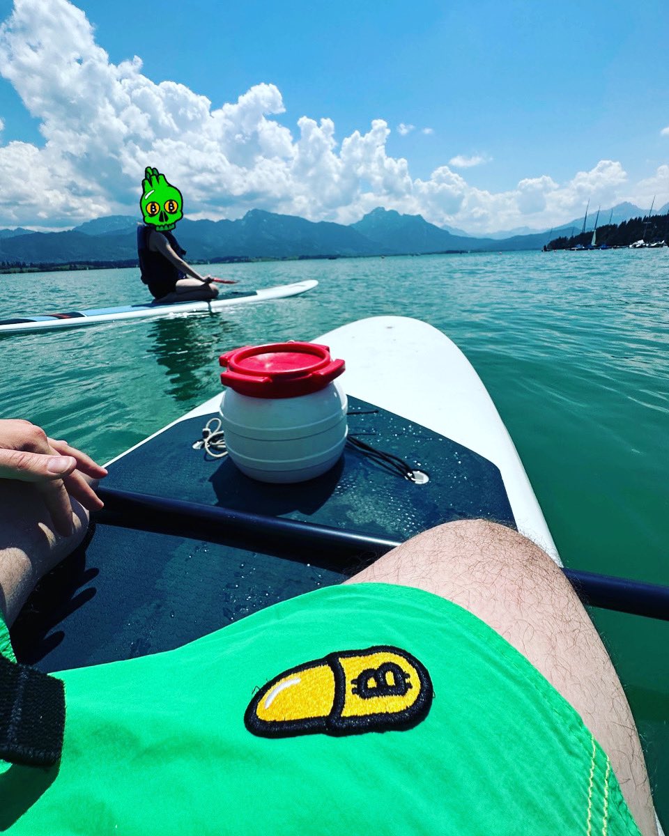 Stand-Up-Paddling und orangepilling am Forggensee 

#standuppaddle #forggensee 
#bitcoin #orangepill #greenpeace #codethechange #allgäu