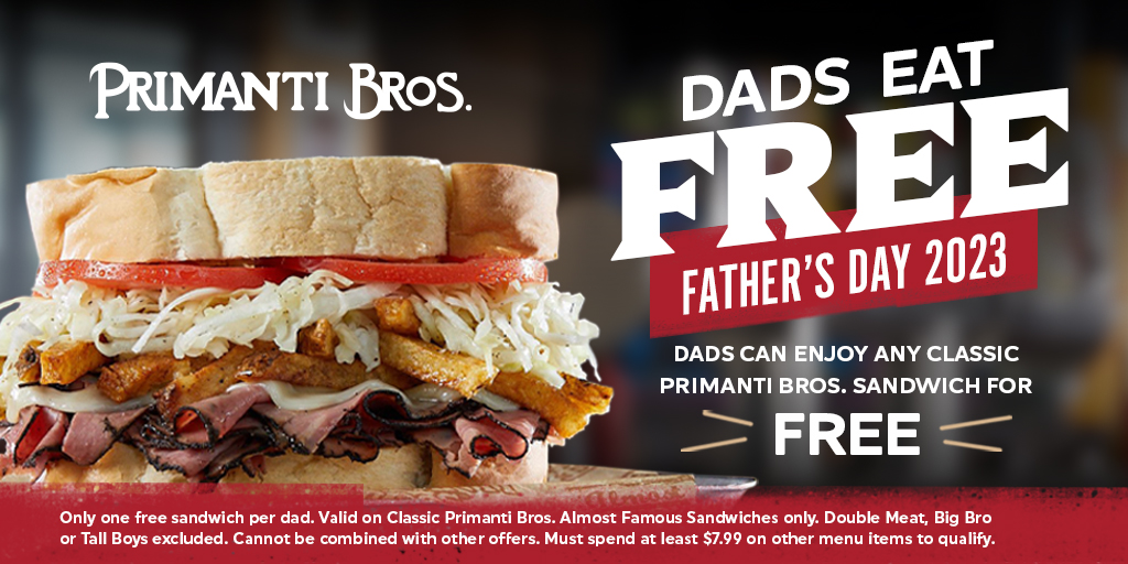 Bring the ol' man for a FREE sandwich next Sunday. 

#FathersDay #Dad