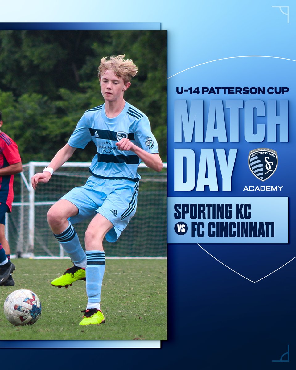 The final day of Patterson Cup is here! 

⚽️ Sporting KC U-12s vs. Atlanta United
⚽️ Sporting KC U-13s vs. Charlotte FC
⚽️ Sporting KC U-14s vs. FC Cincinnati 

#SportingKC | #PattersonCup