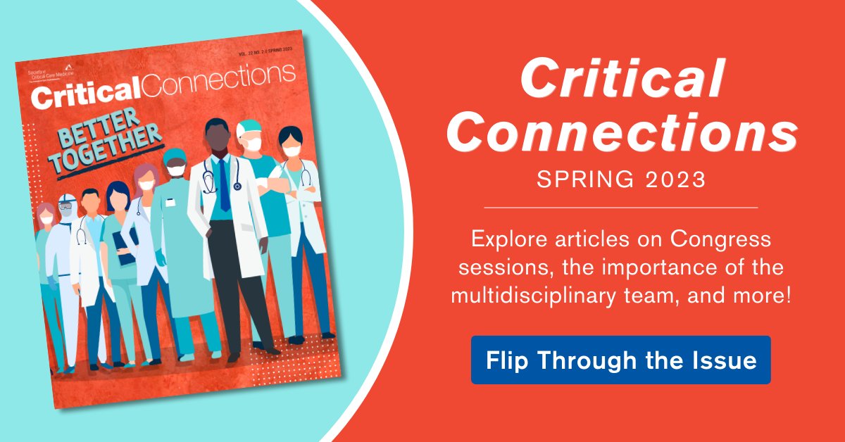 The Spring 2023 issue of Critical Connections is now available! Flip through the issue at sccm.org/criticalconnec…
#SCCMSoMe