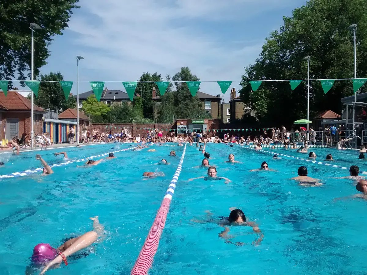 London has 17 Lidos (outdoor public pools) - the pic is London Fields £4 for a dip.

In Dublin we’ve none, despite an obvious demand given sea swimming numbers &amp; obvious health/social benefits.

Would be a huge addition to any area of the city especially those away from the coast