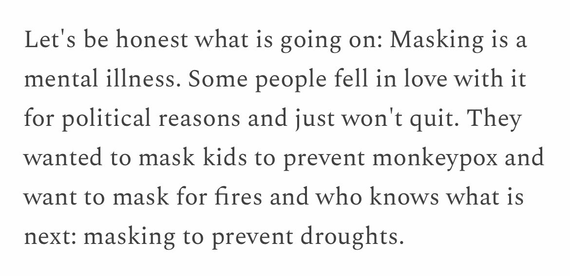 his real point is that he just doesn’t like masks and is incapable of understanding that RCTs are not the best solution for every single study.