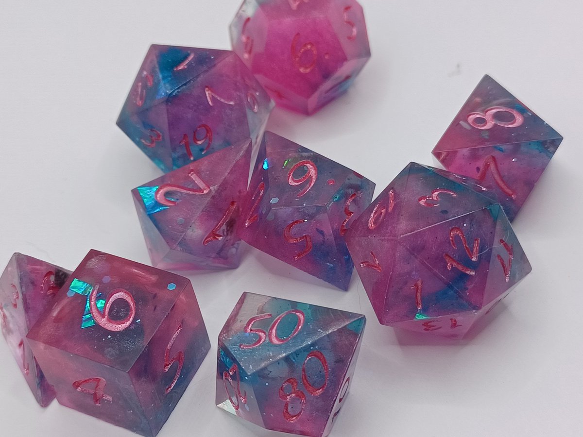 DiceApothecary's tweet photo. I'm surprised this set hasn't been claimed yet! So vibrant and fun 🥰 Mayhaps you can be the owner!
#dnd #dnddice #dice #ttrpg #dungeonsanddragons #dungeonsanddragonsdice #tabletopdice #handmadedice https://t.co/prlmSG0z6v