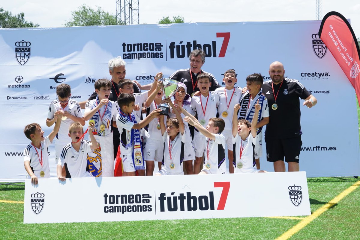 RFFM_oficial's tweet photo. 🏆  Torneo Campeones Fútbol 7

Primera Alevín
Campeón 
@reebokacademy
Subcampeón
@CiudadGetafeCF

Segunda Alevín
Campeón
@reebokacademy
Subcampeón
@CDTajamarFutbol 

#CampeonesFutbol7 https://t.co/kTY4AjX2BR