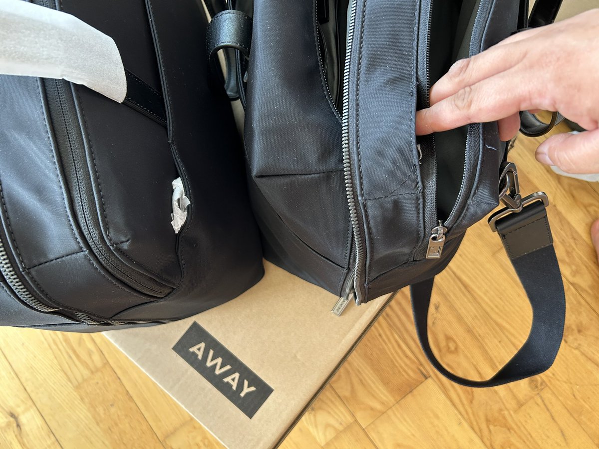 Shoutout to <a href="/away/">Away</a> 🙌 The stitching on my Everywhere Bag had broken resulting in a hole in above the laptop pocket. 3 days after contacting them a replacement arrived + a pre-paid address returns label for the defective bag. Excellent service 👏