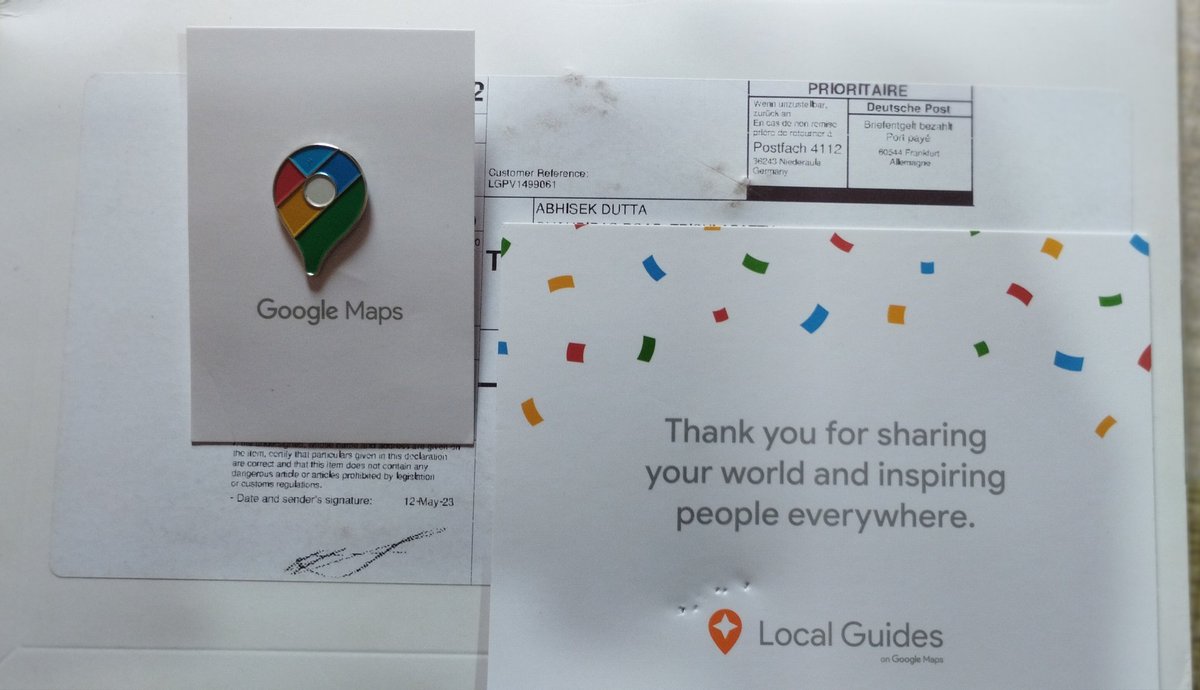 Heartily Thanks to Google for taking my efforts into consideration and sending me the gift to enjoy my first achievement & keep me Motivated. The gift was sent by post from Germany. @google gift #google #googlelocalguides.
