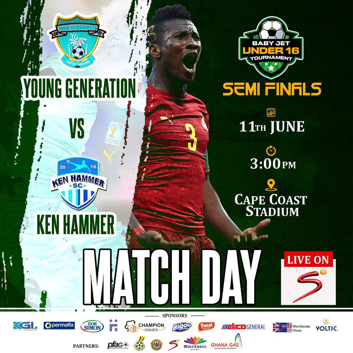 ASAMOAH_GYAN3's tweet photo. The Semis : Gt Somas Academy and @TakingOverFC all from Dansoman to play in the DC derby and Young Generation and Ken Hammer all from Bono &amp; Ahafo also play in the BA derby in the semi finals @BabyJetU16 #itstartshere #babyjetU16 @BJU16Tourney https://t.co/aX3apJGkyq