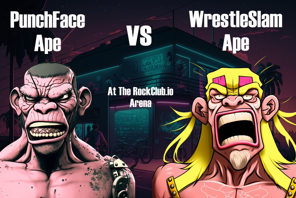 NftsLeveragee's tweet photo. Who wins? PunchFace Ape vs WrestleSlam Ape! 👊📷 At the https://t.co/mvGXecZseZ Arena?
Follow @RockClubNFT
#SolanaNFT #NFTCommunity #NFTartist #NFTcollectibles #PvP #PvPGaming #PvPNFT #NFTGaming #SolanaGiveaway #SolanaAirdrop #Solana #NFT #WrestleSlamApe #PunchFaceApe https://t.co/nH9DvaT2Qy