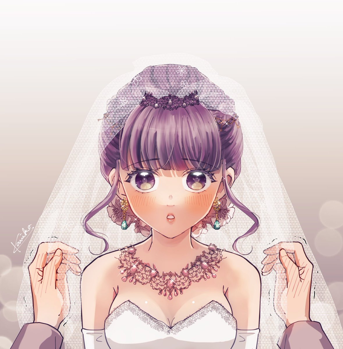 誓いのキスまでが長い新郎( ˘ω˘ ) #炭カナジューンブライド