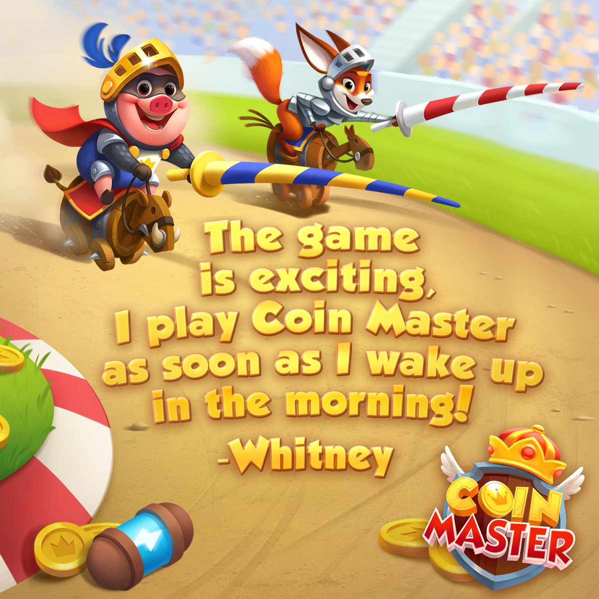 CoinMasterGame's tweet photo. How exciting that you love #CoinMaster! 🙂 Tell us more and REVIEW US NOW!💬 👉 https://t.co/4E0CQFEP9R https://t.co/7Blxa1fR3J