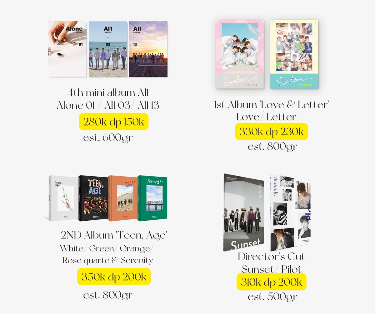 Iwasmadefor_You's tweet photo. (PO) OPEN PREE ORDER SEVENTEEN ALBUM RE-RELEASE —🩷🩵

📍Depok, INA
🛒 checkout via 🍊
✅ keep event (inc packing + admin)
💸 price in pict
💳 Spay, BCA
— kindly dm if you interested!

[retweets are appreciated]
t. wts jual svts cwts album re realease lama old seventeen svt https://t.co/67kNS2gAZ5
