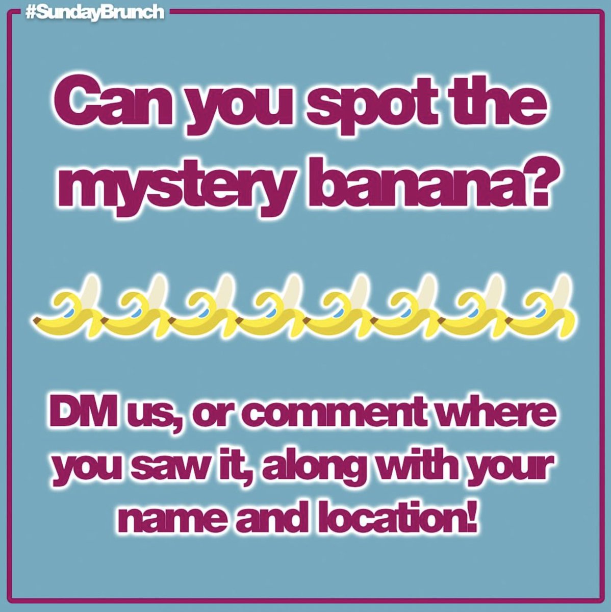 Can you spot the mystery banana in today’s show? 🍌 As soon as you see it make sure to comment below where you saw it along with your name and location! #SundayBrunch