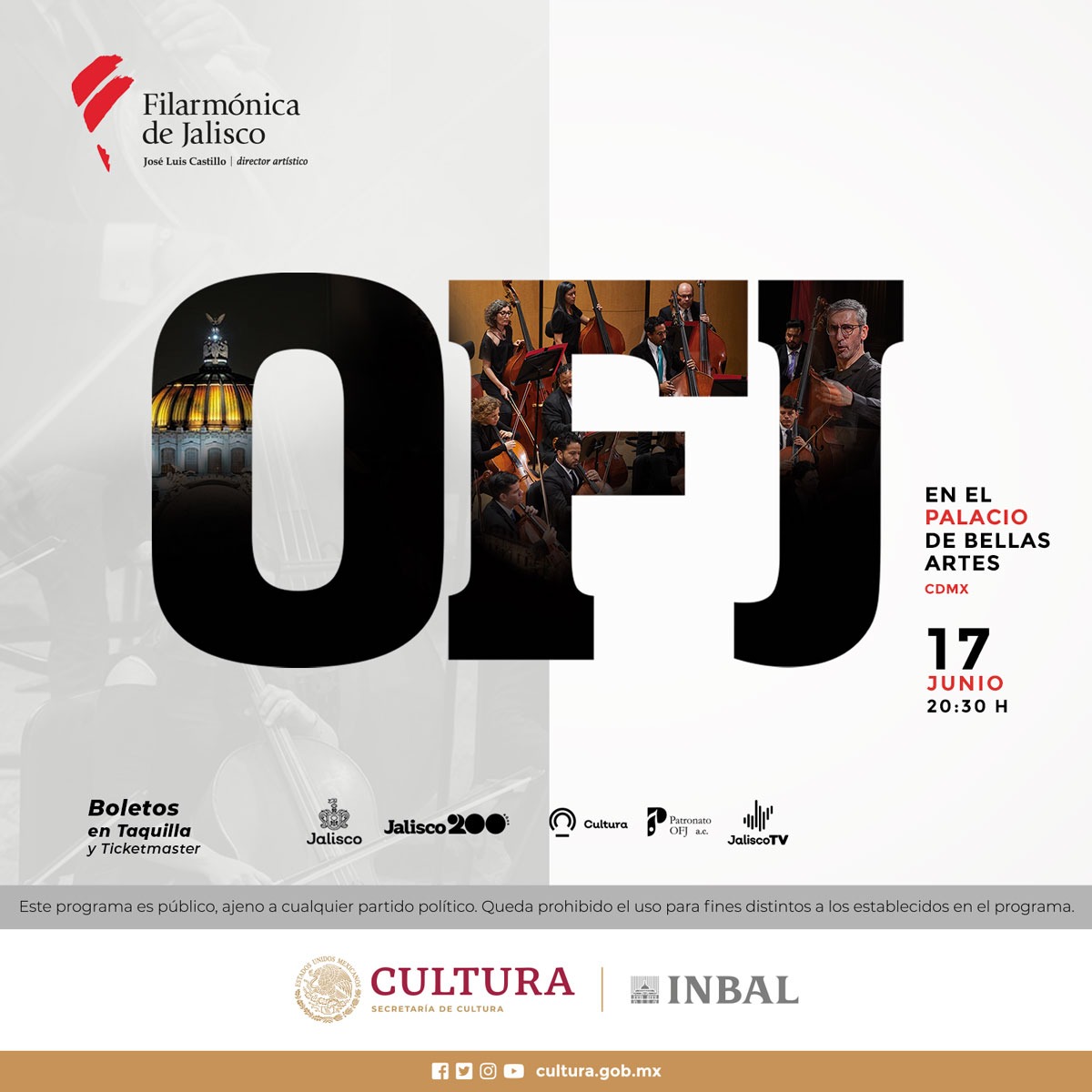 bellasartesinba's tweet photo. ¡La Sala Principal del @PalacioOficial será el escenario de una de las agrupaciones más emblemáticas del Estado de Jalisco: la @FilarmonicaJal! 🤩

🗓 Sábado 17 de junio | 18 h
🎟 👉 https://t.co/GNUavxw9vZ
#INBALconLosEstados https://t.co/glH593ZN27