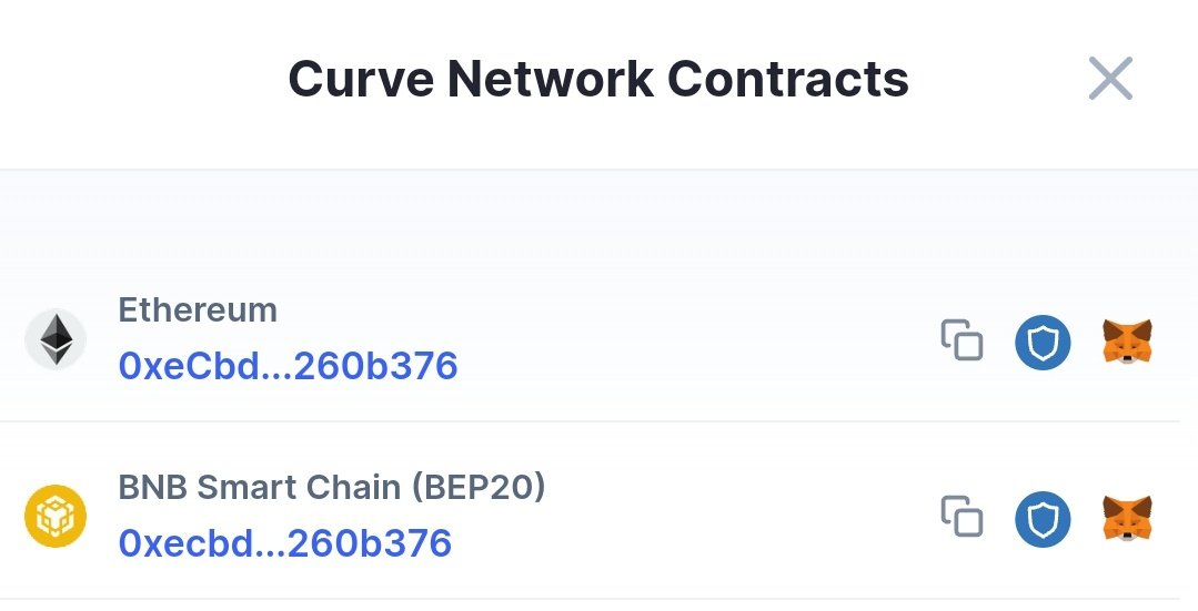 CurveNetwork's tweet photo. Good morning #Curvers
@CoinMarketCap has been update $CURVE BSC & ETH smart-contract on their page
Soon we are Bridging $CURVE into #Ethereum chains, after Bridge development with @SphynxLabs is completed.
$CURVE #CurveNetwork #CurveEcosystem https://t.co/3uEeI3dpLa