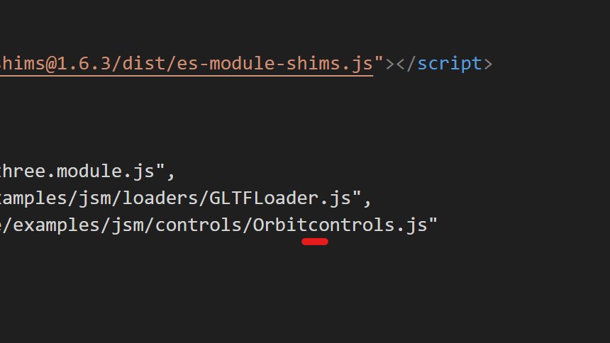 nciv_design's tweet photo. 【Three.js】
Node.js、ローカルではうまくいくのにサーバーではエラーが出るのでなんでやろ、と思ってたら、ここが綴りミス。OrbitControls。大文字C。ひゃー。 https://t.co/kS1n6kJjN4