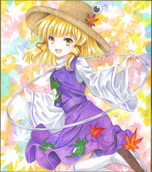 アナログで諏訪子さま描きました(再生産)