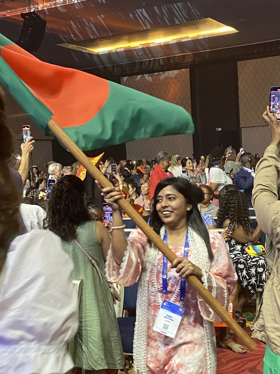 The flag bearer for Bangladesh is the first MIDWIFE to serve as a flag bearer at Congress! This demonstrates increased respect and autonomy for midwives in Bangladesh. Prior to this year, a nurse-midwife has always beared the flag. 🇧🇩  #ICM2023 #MidwivesInBali