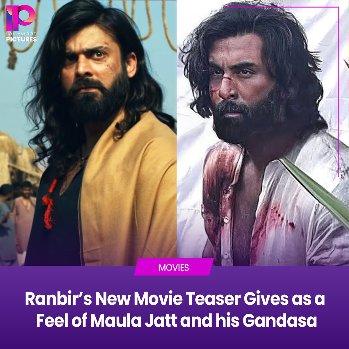 #FawadKhan and #RanbirKapoor both worked together in the Bollywood Movie #AeDilHaiMushkil' and both have experimented with their film roles but Ranbir's New Movie #Animal teaser gives us a feel of Fawad Khan's character in #MaulaJatt and his Gandasa. What's your take on this? 🤔