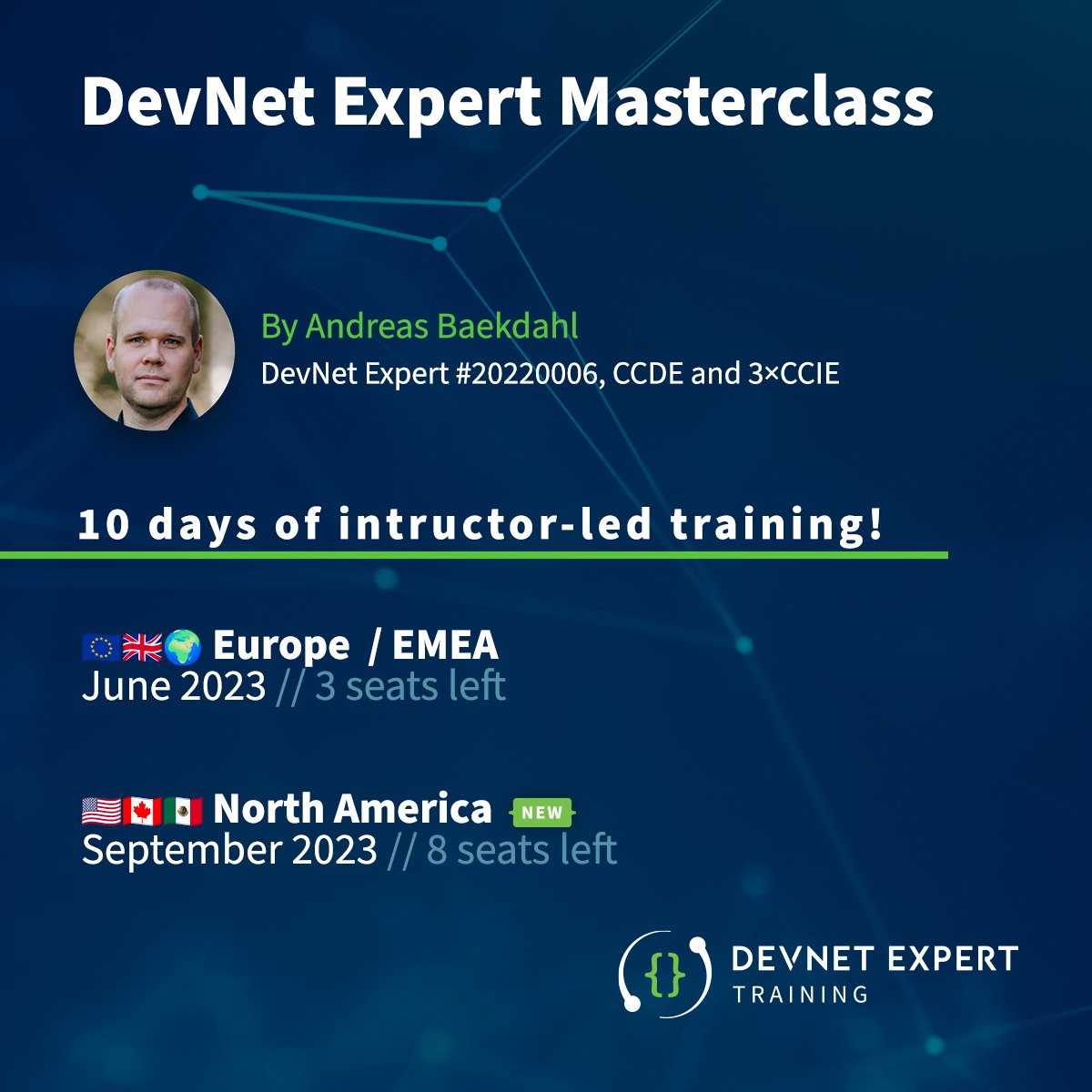 devnettraining's tweet image. Tomorrow morning, a new edition of the DevNet Expert Masterclass is beginning! Check out the detailed agenda here: devnetexperttraining.com/agenda

#devnet #ccie #ccdeve #networkautomation #ciscocert @CiscoDevNet