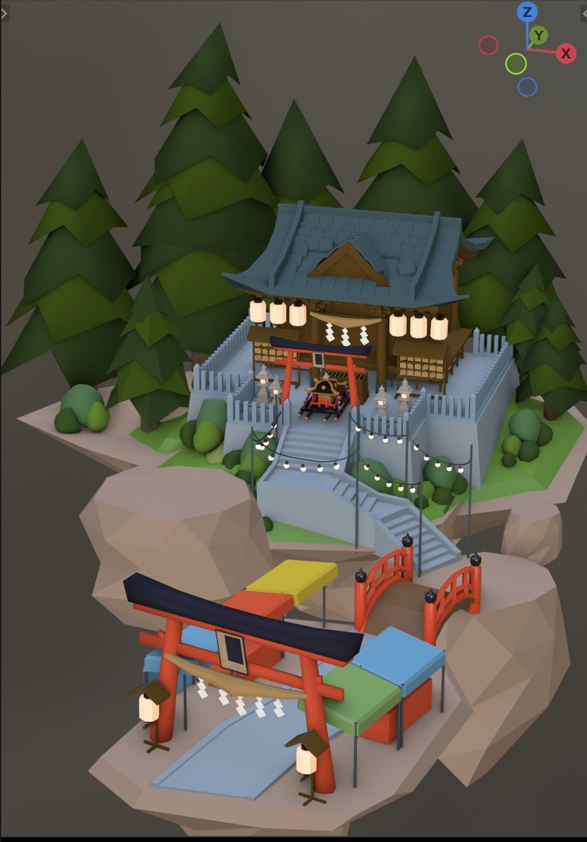 夏祭りぽくなってきた！
#b3d #blender https://t.co/JuKa9N6B0e