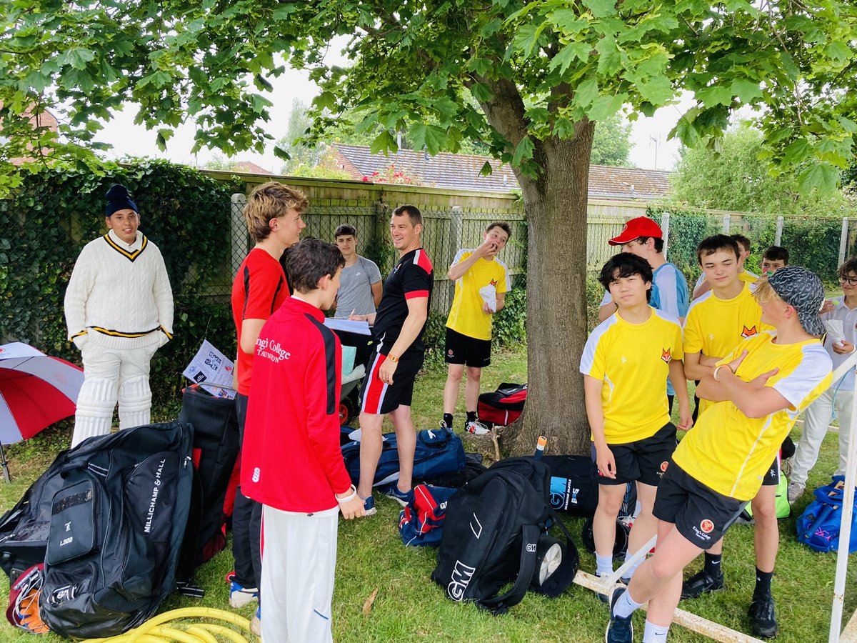 bishopfoxhouse's tweet photo. After weeks of sun it was with great excitement we headed out to Junior House Cricket; naturally so did the rain…The Woodard Wheelbarrow boosted morale and 🦊 certainly made an early statement in the field! We go again (weather permitting) https://t.co/PnkShWVSv7