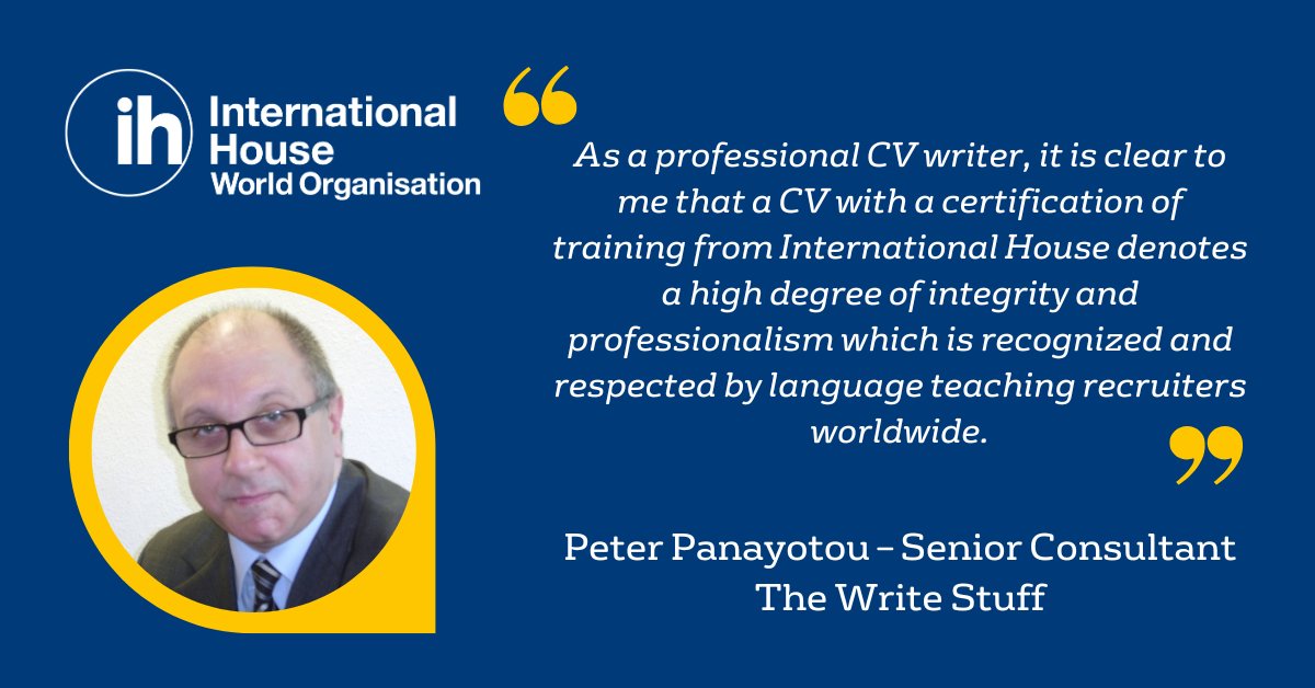 Want a qualification that will make your CV stand out from the crowd? 🌟

Peter Panayatou is a professional CV writer with @thewritestuff16 and he wrote about the value an IH certification adds to any teaching professional’s CV 📃

#ihworld #ihotti #ihcelta