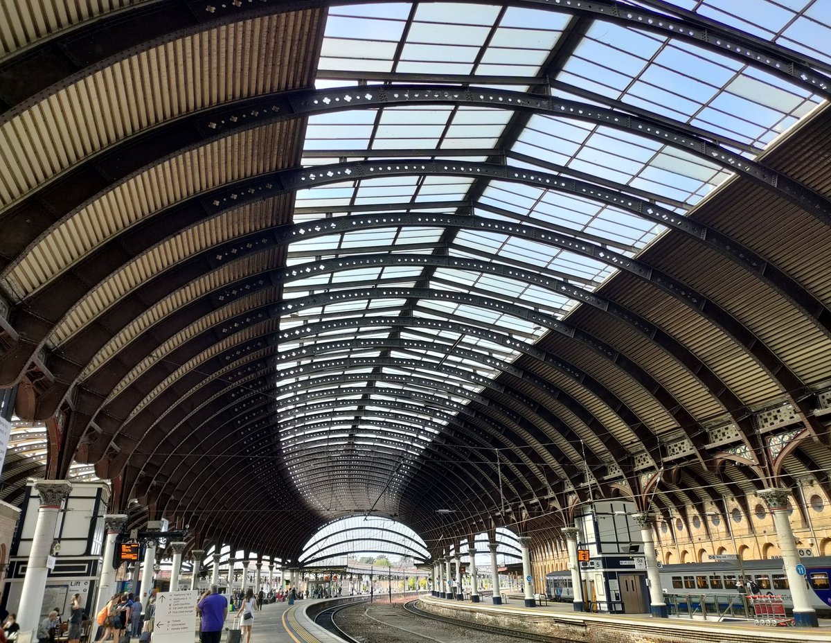 SarahWest_SEI's tweet photo. The first of my train stations for #HealthyBuildings23 conference in Aachen with @SAMHEProject and @TAPASNetwork folks. This beauty is York. https://t.co/tM601Lfs93