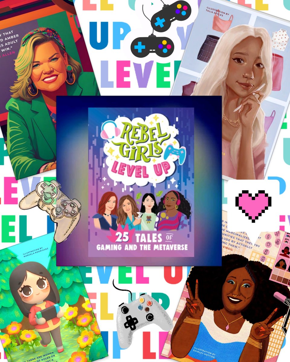 Girls,it's time to Level Up the playing field in gaming! 25 incredible, inspiring trailblazers in the industry are showcased in Rebel Girls Level Up. Stunning illustrations throughout. Qr codes open extra content. #rebelgirlslevelup #rebelgirls #netgalley