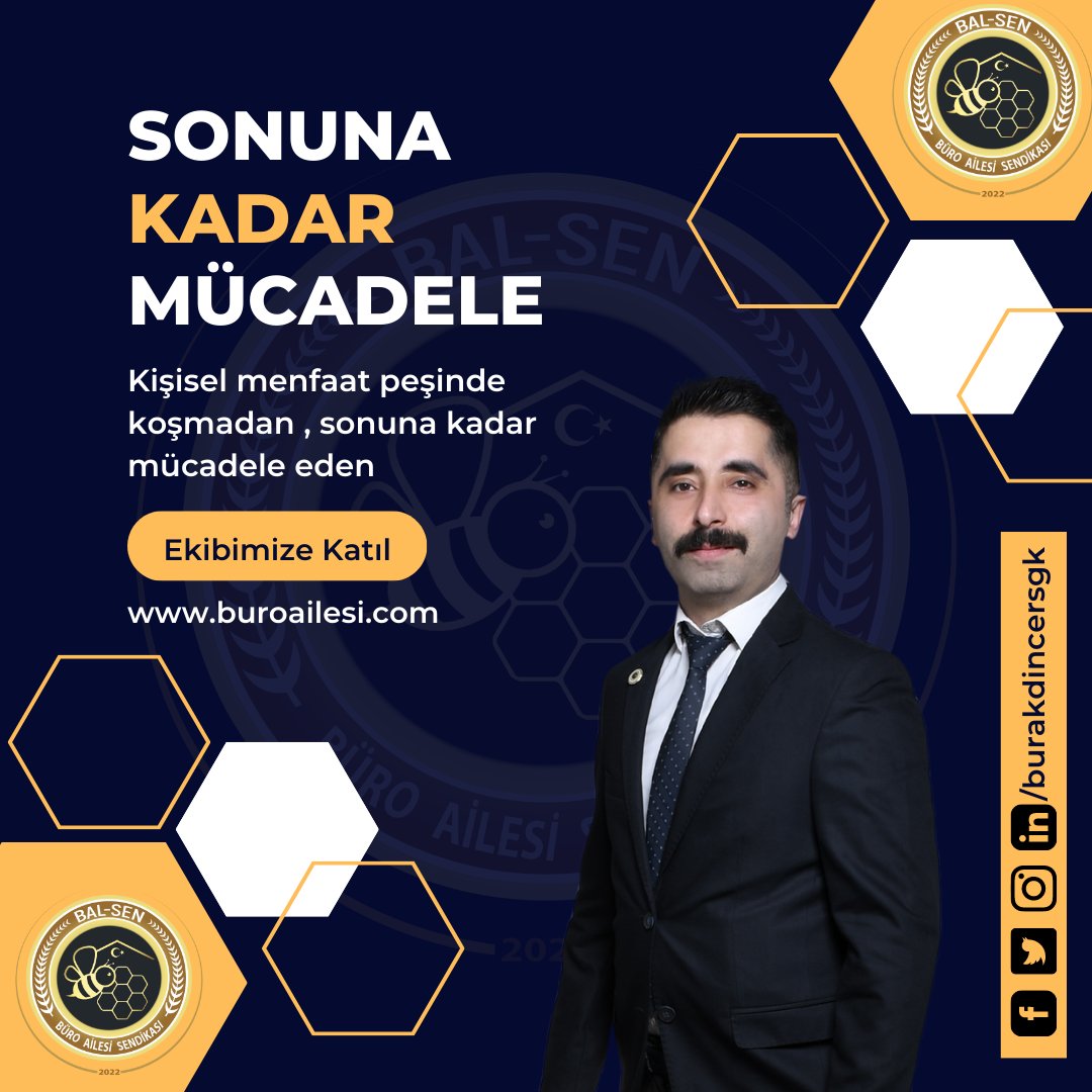 Tarafsızlık ve şeffaflık ilkemizle,
Kendi internet medyası çalışmalarımızla,
Kişisel menfaatler yerine üye(Memurun) menfaatlerini savunan,
Hayal Ettiğiniz Sendika..

#BüroAilesiSendikası #Balsen
#BüroBankacılıkveSigortacılıkHizmetKolu
#SGKPersoneli #AdaletBakanlığıPersoneli