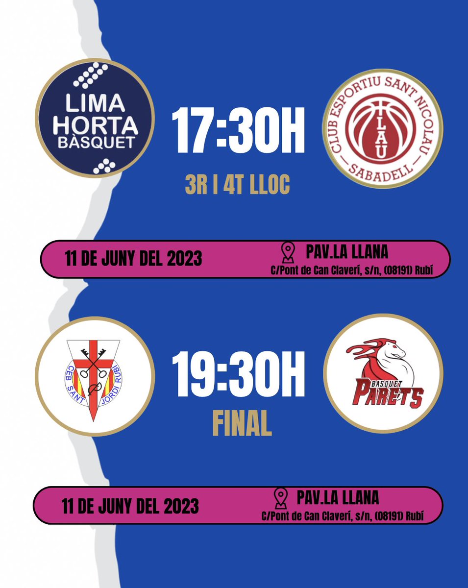 A la nostra gran final de bàsquet, els equips han superat tots els obstacles per arribar a aquest moment crucial. Acompanya'ns i anima els nostres jugadors mentre competeixen pel títol. Aquest és l'esdeveniment que no us podeu perdre! Vine i uneix-te a la #mareablava !🎉🏆