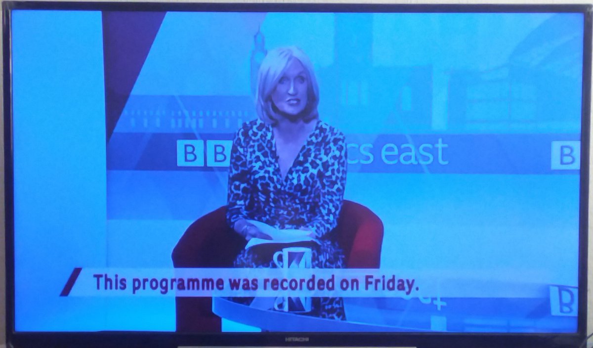 I always thought that #PoliticsEast and all the other #PoliticsSomewhere regional programmes were live.

But apparently they are recorded days ago.

#C4news 

#bbclaurak