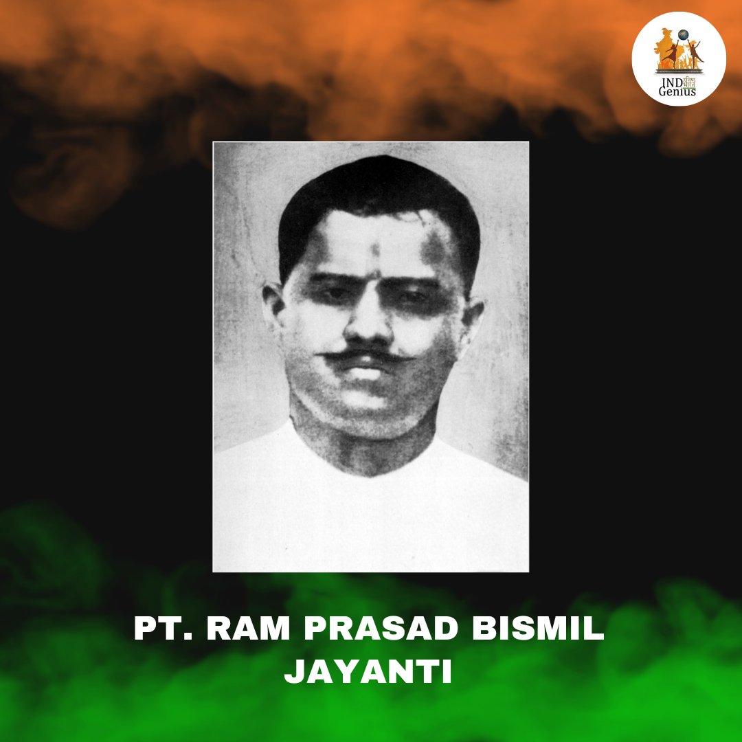INDGeniusOrg's tweet photo. Remembering the courageous spirit of Pt. Ram Prasad Bismil on his Jayanti, a true patriot and freedom fighter, a fearless freedom fighter whose spirit continues to inspire generations.
#india #INDGenius https://t.co/d2VHAe7MI2