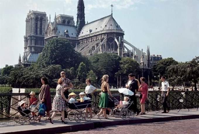 Notre-Dame baby-boom. 
1960. Paris