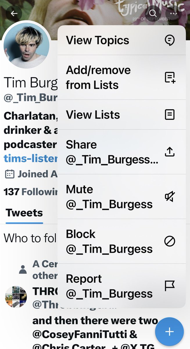 Tim Burgess tweet media