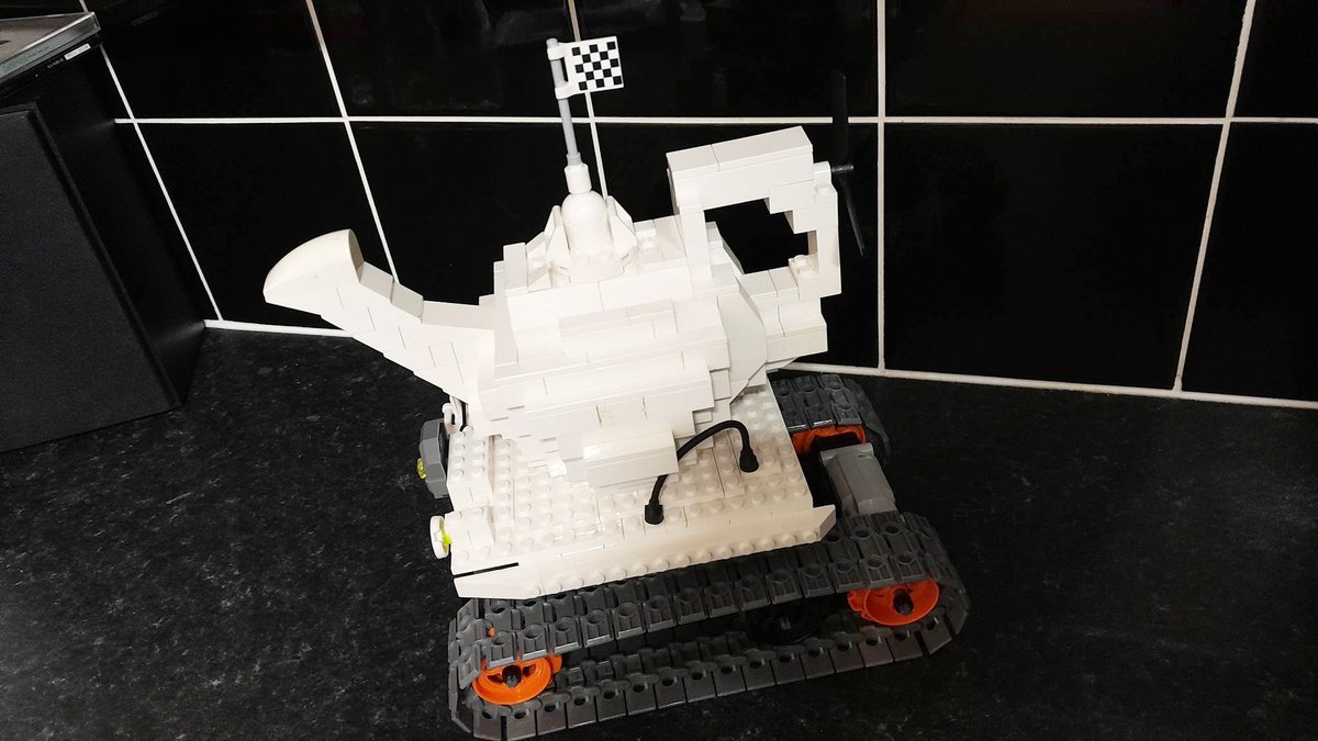 BaileyRobotics's tweet image. This is a racing teapot built by the youngest of us. It&apos;s not an actual racer due to its vulnerability, but it&apos;s exceptional non-the-less. :) 

#robotics #teapotscience #steampunk #lego