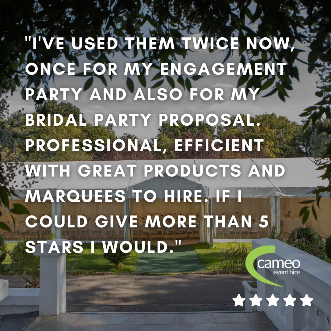 Thank you to our lovely customer for such a fabulous review! 🌟

cameoeventhire.co.uk/about/testimon…

#eventhire #marqueehire #event