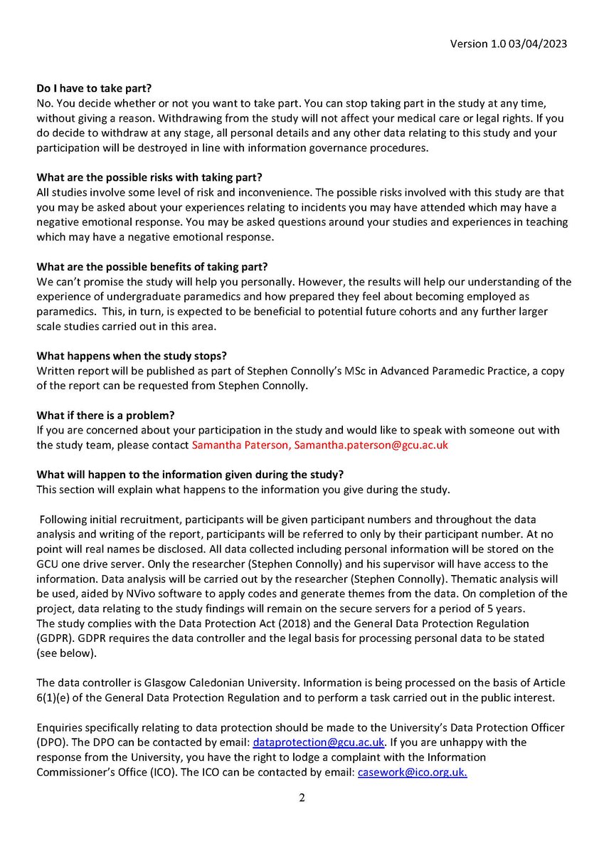 GCU_ECS's tweet image. Calling all 3rd-year @GCUParamedicBSc are you interested in being a research participant looking at the transition from student to paramedic? If so the details are below.   

#research #postgrad #studentpara @ParamedicsUK