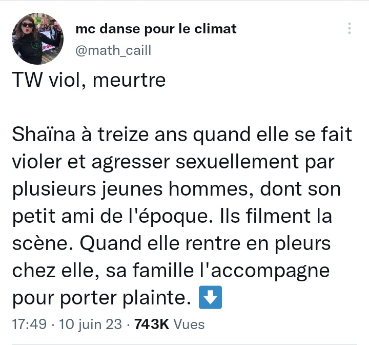 Dans ce thread, il manque le mobile : la religion de l'assassin.

C'est important car le mec a bien précisé que c'est parce qu'il est musulman qu'il se devait de la tuer.

Mais comme cette gauchiste a pas de courage, elle omet volontairement ce passage

#JusticePourShaina #Shaina