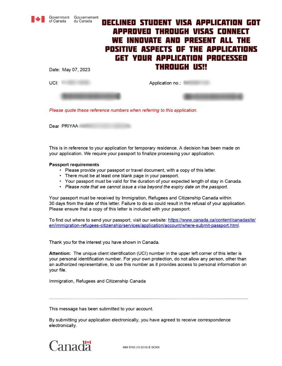 RockingRohit04's tweet photo. Canada visa approvals 
Call 9999028328 https://t.co/Uu3mx6e7nX